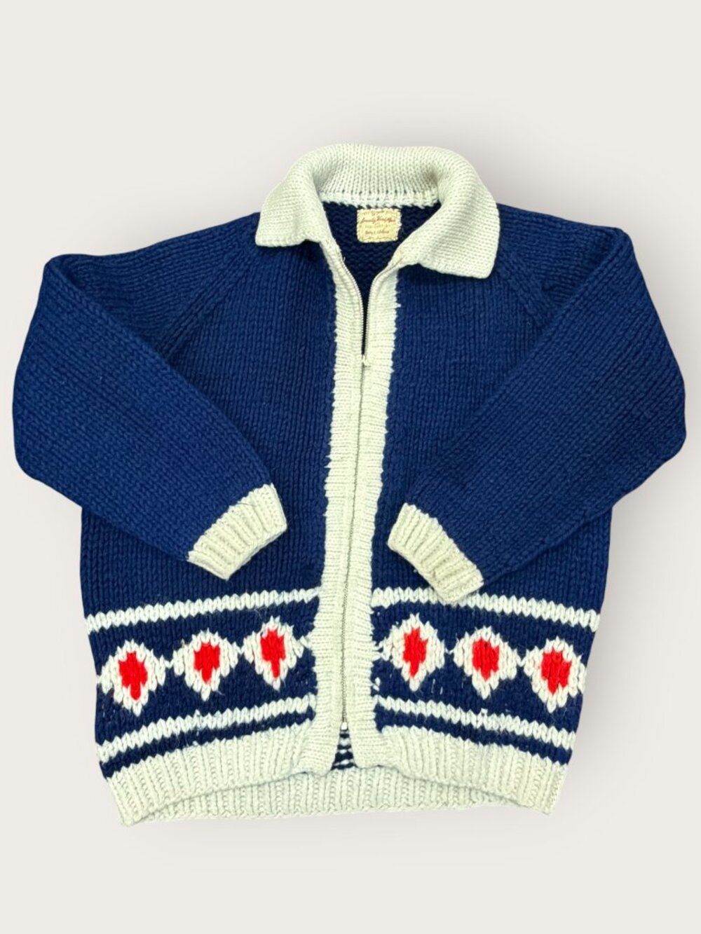 Vintage Cowichan Sweater with Talon Zipper Women's Small